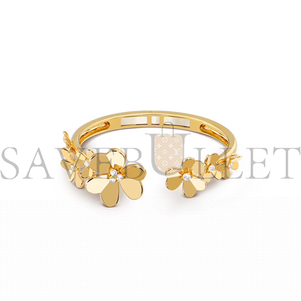 van cleef arpels frivole bracelet, 7 flowers, small model - yellow gold, Di*m*nd  vcarp6l100